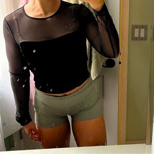 Black mesh top
